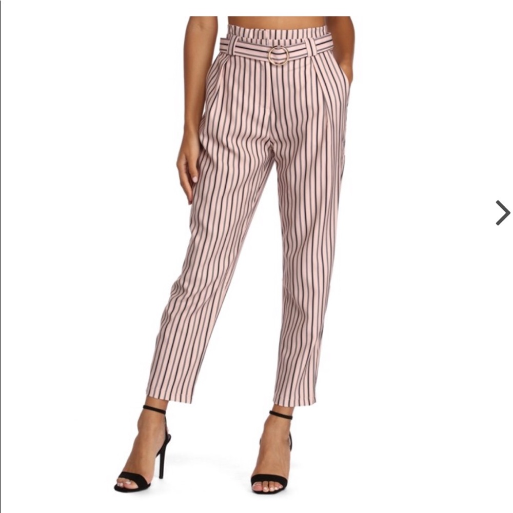 SOPHISTICATED IN STRIPES PAPERBAG PANTS (M)